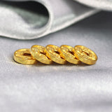 24K Yellow Pendant 3D Lucky Coin Money Bead 0.12-0.2g