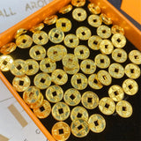24K Yellow Pendant 3D Lucky Coin Money Bead 0.12-0.2g