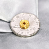 24K Yellow Pendant 3D Lucky Coin Money Bead 0.12-0.2g