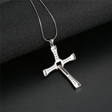 S925 Silver CZ Cross Pendant Necklace for Women