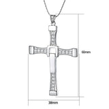 S925 Silver CZ Cross Pendant Necklace for Women