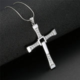 S925 Silver CZ Cross Pendant Necklace for Women