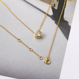 S925 Silver Rose CZ Necklace for Women Wedding Jewelry