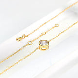 S925 Silver Rose CZ Necklace for Women Wedding Jewelry