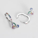 S925 Silver Constellation Hoop Earrings with Zircon Pendant