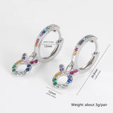 S925 Silver Constellation Hoop Earrings with Zircon Pendant