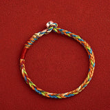 S925 Silver Clasp Colorful Braided Rope Bracelet Lucky Gift