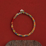 S925 Silver Clasp Colorful Braided Rope Bracelet Lucky Gift