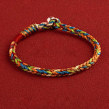 S925 Silver Clasp Colorful Braided Rope Bracelet Lucky Gift