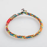 S925 Silver Clasp Colorful Braided Rope Bracelet Lucky Gift