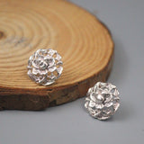 S925 Sterling Silver Hollow Peony Flower Earrings Stud 16*14mm