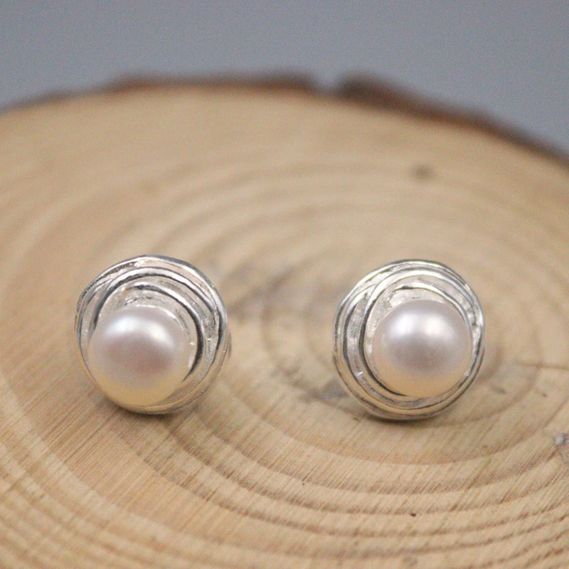S925 Sterling Silver Pearl Ball Earrings Stud 18*11mm