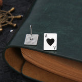 Vintage Poker A Stud Earrings S925 Silver