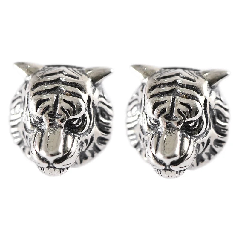 S925 Sterling Silver Tiger Stud Earrings for Women