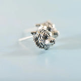 S925 Sterling Silver Tiger Stud Earrings for Women