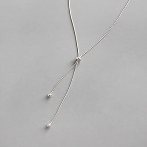 S925 Sterling Silver Bead Clavicle Snake Chain Necklace Women Jewelry