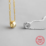 S925 Sterling Silver Necklace Circle Hollow Pendant Retro Chain Women Jewelry