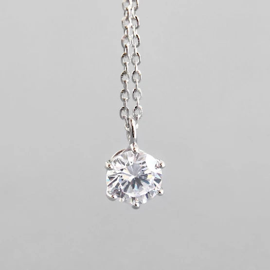 S925 Sterling Silver Zircon Pendant Clavicle Chain Necklaces