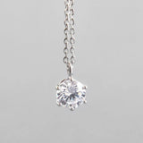 S925 Sterling Silver Zircon Pendant Clavicle Chain Necklaces