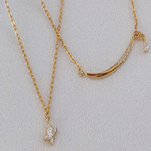 S925 Sterling Silver Star Zircon Pendant Clavicle Chain Necklace