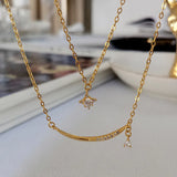 S925 Sterling Silver Star Zircon Pendant Clavicle Chain Necklace