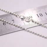 S925 Sterling Silver Necklace 2mmW Beads Chain Link Necklace