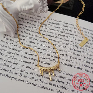 S925 Sterling Silver Necklace Irregular Pendant Women Jewelry