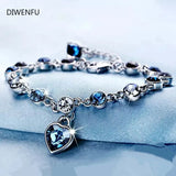 Sapphire S925 Sterling Silver Chain Bracelet for Women