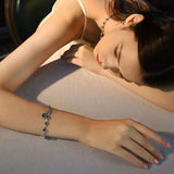 Sapphire S925 Sterling Silver Chain Bracelet for Women