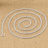 Sterling Silver Double Round Circle Chain Necklace 2mm Thick