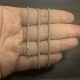 Sterling Silver Double Round Circle Chain Necklace 2mm Thick