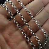 Sterling Silver 3mm Cross O Link Chain S925 Necklace Sweater Chain