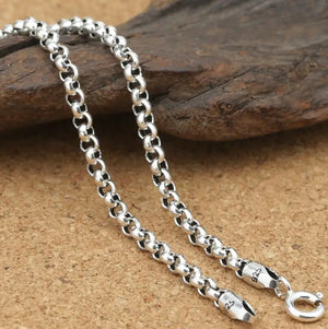 Sterling Silver 3mm Cross O Link Chain S925 Necklace Sweater Chain