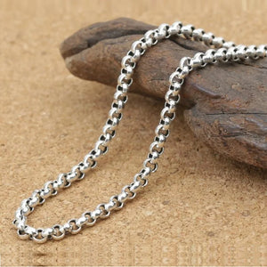Sterling Silver 3mm Cross O Link Chain S925 Necklace Sweater Chain