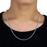 Sterling Silver 3mm Cross O Link Chain S925 Necklace Sweater Chain