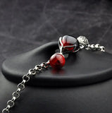 Gernet Fox Silver Purse Pendant Link Chain Bracelet S925 Jewelry