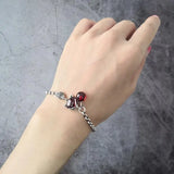 Gernet Fox Silver Purse Pendant Link Chain Bracelet S925 Jewelry