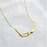 Silver Double Circle Pendant Necklace for Women