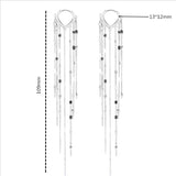 Pure Silver 925 Tassel Drop Earrings for Women Party Accessories