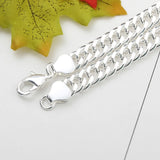 Silver 925 10mm Long Chain Necklace for Men Jewelry Accessories