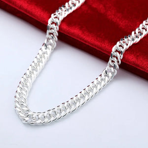 Silver 925 10mm Long Chain Necklace for Men Jewelry Accessories