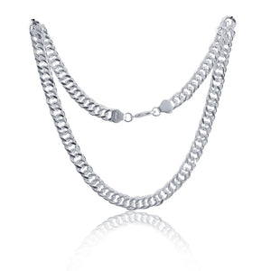 Silver 925 10mm Long Chain Necklace for Men Jewelry Accessories
