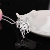 Silver 925 Horse Pendant Necklace Choker Jewelry