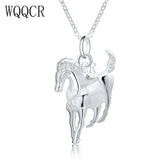 Silver 925 Horse Pendant Necklace Choker Jewelry