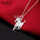 Silver 925 Horse Pendant Necklace Choker Jewelry