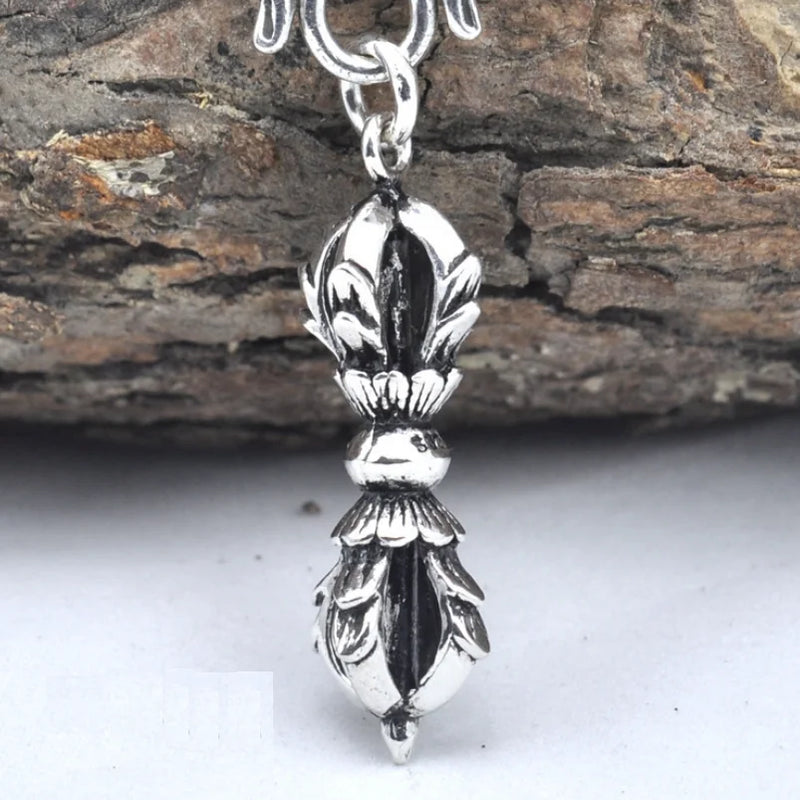 925 Silver Vajra Buddhist Instruments Unisex Pendant
