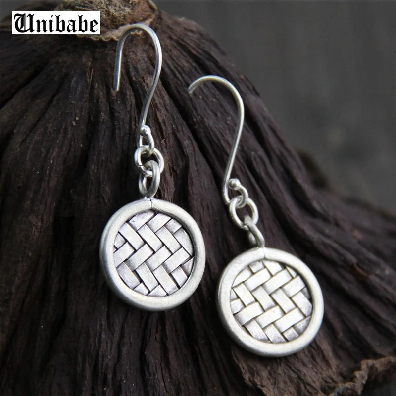 Vintage Thai 925 Sterling Silver Dangle Drop Earrings