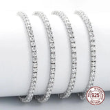 Pure Silver 17.5-18CM Tennis Bracelet 2-4mm 5A CZ Eternal Gift