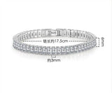 Pure Silver 17.5-18CM Tennis Bracelet 2-4mm 5A CZ Eternal Gift