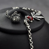 S925 Silver Jewelry Garnet Fish Chain Bracelet